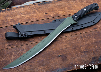 RMJ Tactical: 3V Syndicate Textured Wyvern - CPM-3V - Green Finish - Black G-10 - Titanium Hardware