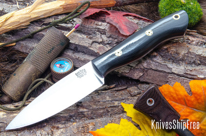 Bark River Knives: Mini Aurora - CPM-3V - Black G-10 - Red Liners - Mosaic Pins