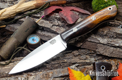 Bark River Knives: Mini Aurora - CPM-3V - Desert Ironwood - Black Liners - Mosaic Pins #1