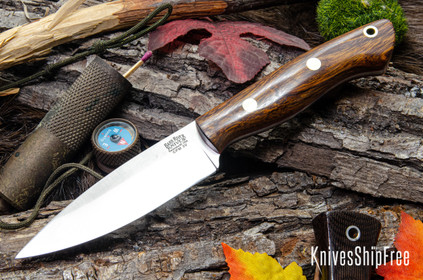 Bark River Knives: Mini Aurora - CPM-3V - Desert Ironwood - Red Liners - Brass Pins #1