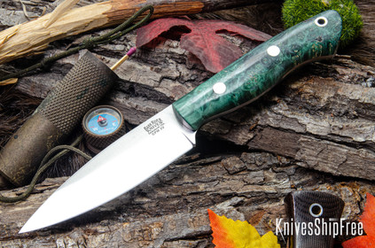 Bark River Knives: Mini Aurora - CPM-3V - Emerald Maple Burl #1