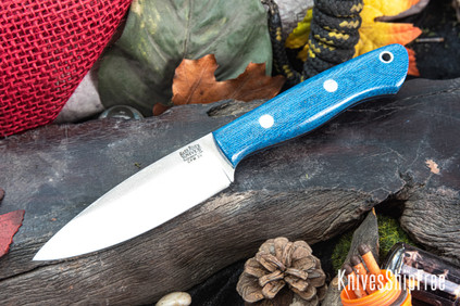 Bark River Knives: Mini Aurora - CPM 3V - Blue Denim Micarta