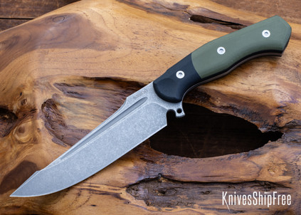 Begg Knives: Alligator - Green G-10 - Sandvik 14C28N - Stonewash