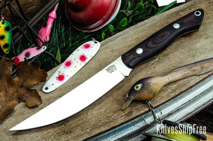 Bark River Knives: Kalahari Mini-Sportsman - CPM 154 - Red & Black Suretouch - Matte - Red Liners