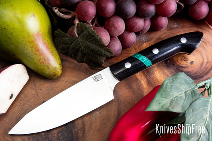 Bark River Knives: Petty Z - CPM-154 - Black Canvas Micarta - Malachite Spacer