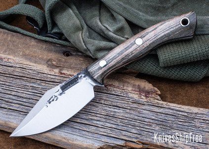 Lon Humphrey Knives: Blacktail - Forged 52100 - Storm Maple - Black Liners - LH22CJ009