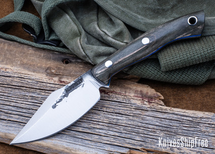 Lon Humphrey Knives: Blacktail - Forged 52100 - Storm Maple - Blue Liners - LH22CJ011