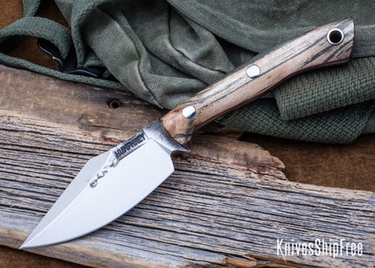 Lon Humphrey Knives: Blacktail - Forged 52100 - Storm Maple - Red Liners - LH22CJ029
