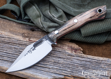 Lon Humphrey Knives: Blacktail - Forged 52100 - Storm Maple - Red Liners - LH22CJ030