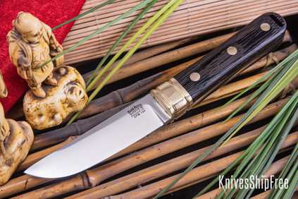 Bark River Knives: Kitsune Tanto - CPM 154 - Brass Bolster - Wenge #2
