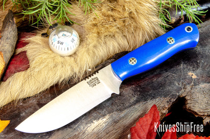 Bark River Knives: Bravo Necker 2 - CPM-S45VN - Blue Glow G-10 - Mosaic Pins