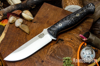 Bark River Knives: Gunny - PSB-27 - Black Carbon Fiber - Mosaic Pins