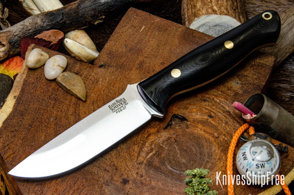 Bark River Knives: Gunny - PSB-27 - Black G-10 - Brass Pins