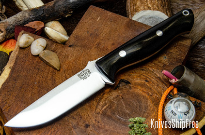 Bark River Knives: Gunny - PSB-27 - Black Linen Micarta