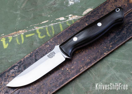 Bark River Knives: Gunny - PSB-27 - Green Canvas Micarta - Black Liners