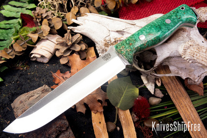 Bark River Knives: Bravo 2 - CPM 3V - Lime Green Maple Burl