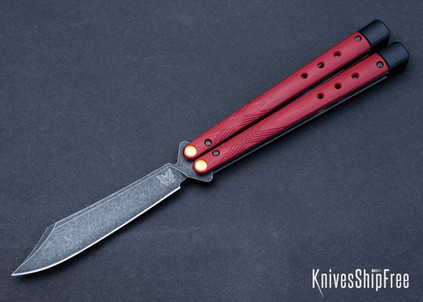 Benchmade Knives: 99BK-1 Necron - Bali-Song - Ruby Red G-10 - CPM-S30V - Black DLC Battlewash