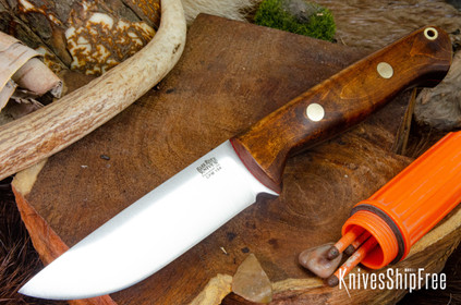 Bark River Knives: Bravo 1 - CPM 154 - Rampless - Dark Curly Maple