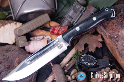 Bark River Knives: Squad Leader II - CPM 3V - Black Canvas Micarta