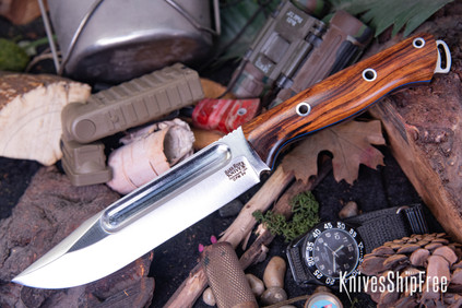 Bark River Knives: Squad Leader II - CPM 3V - Desert Ironwood - Blue Liners - Hollow Pins #1