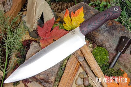 Bark River Knives: Aurora III - CPM 3V - Red & Black Suretouch - Matte - Red Liners - Black Pins