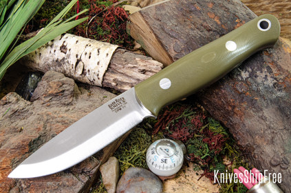 バークリバー ブッシュクラフターLT Bushcrafter LT 3V Bark River Knives: Bushcrafter LT - CPM 3V - Green Burlap