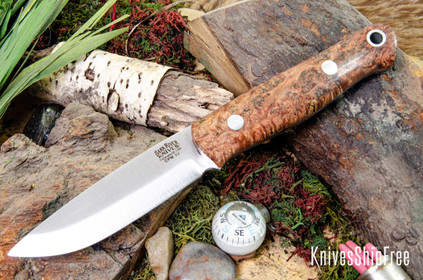 Bark River Knives: Bushcrafter LT - CPM 3V - Salmon & Black Maple Burl