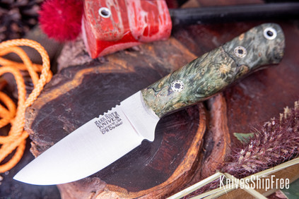 Bark River Knives: Bravo Necker - Cru-Wear - Green Spalted Maple Burl - Mosaic Pins