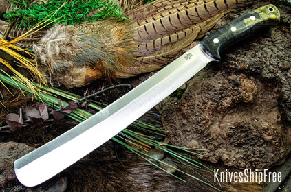 Bark River Knives: Golok II - Black & Yellow Tigertail Maple Burl - Red Liner