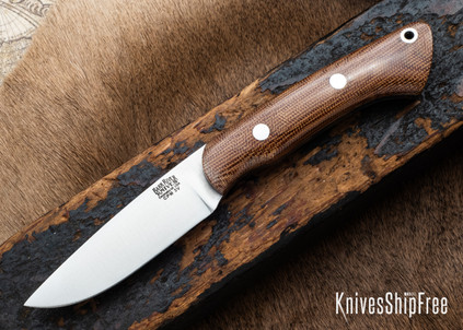 Bark River Knives: Featherweight Fox River - CPM 3V - Natural Canvas Micarta - Black Liners