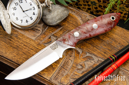 Bark River Knives: PSK - CPM 3V - Firegazer Voodoo Resin - Red Liner