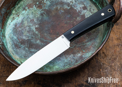 L.T. Wright Knives: The Traveler - Black Diamond Richlite  - AEB-L - Polished - Flat Ground