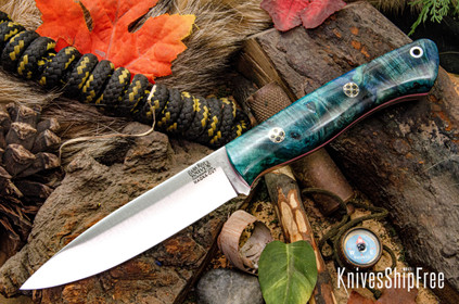 BARK  KNIVES  オーロラ Bark River Knives: Aurora Scandi 3V - Black Canvas Micarta