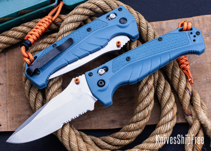 Benchmade Knives: 18060S Adira - AXIS Lock - Depth Blue Grivory - CPM-MagnaCut - Partially Serrated