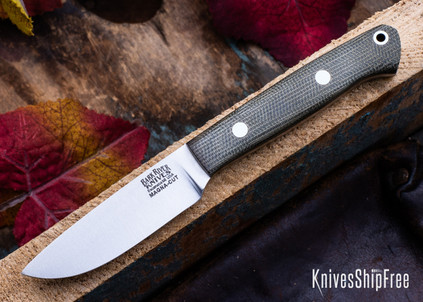 Bark River Knives: Little Creek - MagnaCut - Green Canvas Micarta - Matte