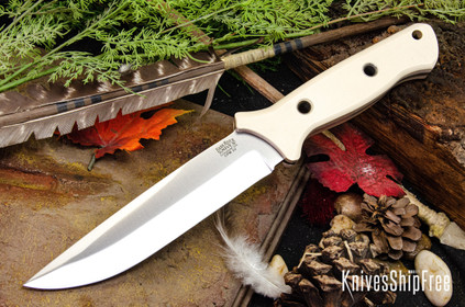 Bark River Knives: Gen 2 Bravo 6 - CPM 3V - Antique Ivory Micarta - Matte