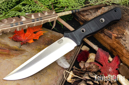 Bark River Knives: Gen 2 Bravo 6 - CPM 3V - Black Linen Micarta - Matte
