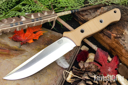 Bark River Knives: Gen 2 Bravo 6 - CPM 3V - Desert Tan G-10 - Matte