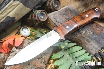 Bark River Knives: Red Flag - MagnaCut - Dark Curly Maple - Red Liners #1
