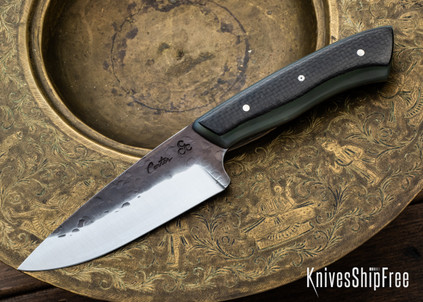Carter Cutlery: Saiyan Kajiki - Black Carbon Fiber - Jade G10 Liners