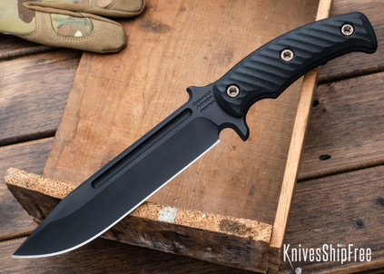 RMJ Tactical: Combat Africa - Textured Black G-10 - 80CrV2
