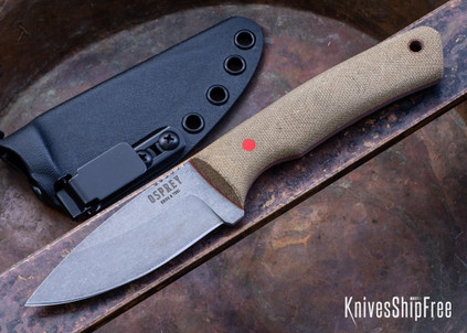 Osprey Knife & Tool: Warthog - OD Green Canvas Micarta - Cherry Red G10 Liners & Pin - Nitro V