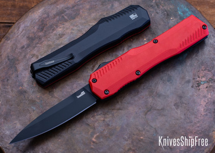 Kershaw Knives: Livewire - OTF Auto - Red G-10 Front Scale - CPM-MagnaCut - Black DLC