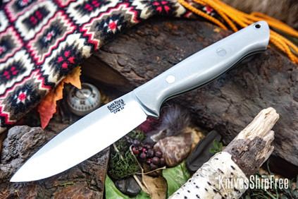 Bark River Knives: UP Gunny 3V - Battleship Gray G-10 - Sea Blue Liners