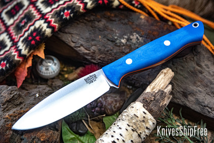 Bark River Knives: UP Gunny 3V - Blue Glow G-10 - Thick Orange Liners - Matte