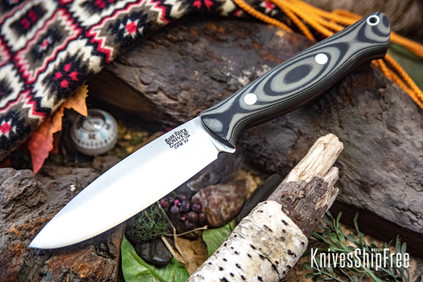 Bark River Knives: UP Gunny 3V - Green & Black Suretouch - Matte - Red Liners