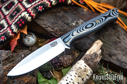 Bark River Knives: UP Gunny 3V - Midnite Tiger G-10 - Forest Green Liners - Mosaic Pins