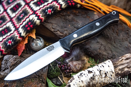 Bark River Knives: UP Gunny 3V - Black Canvas Micarta - Red Liners