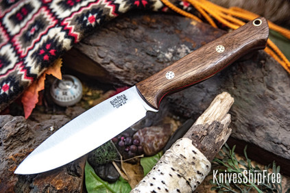 Bark River Knives: UP Gunny 3V - American Walnut - Red Liners - Mosaic Pins