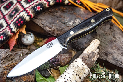 Bark River Knives: UP Gunny 3V - Black G-10 - Yellow Liners - Brass Pins - LE
